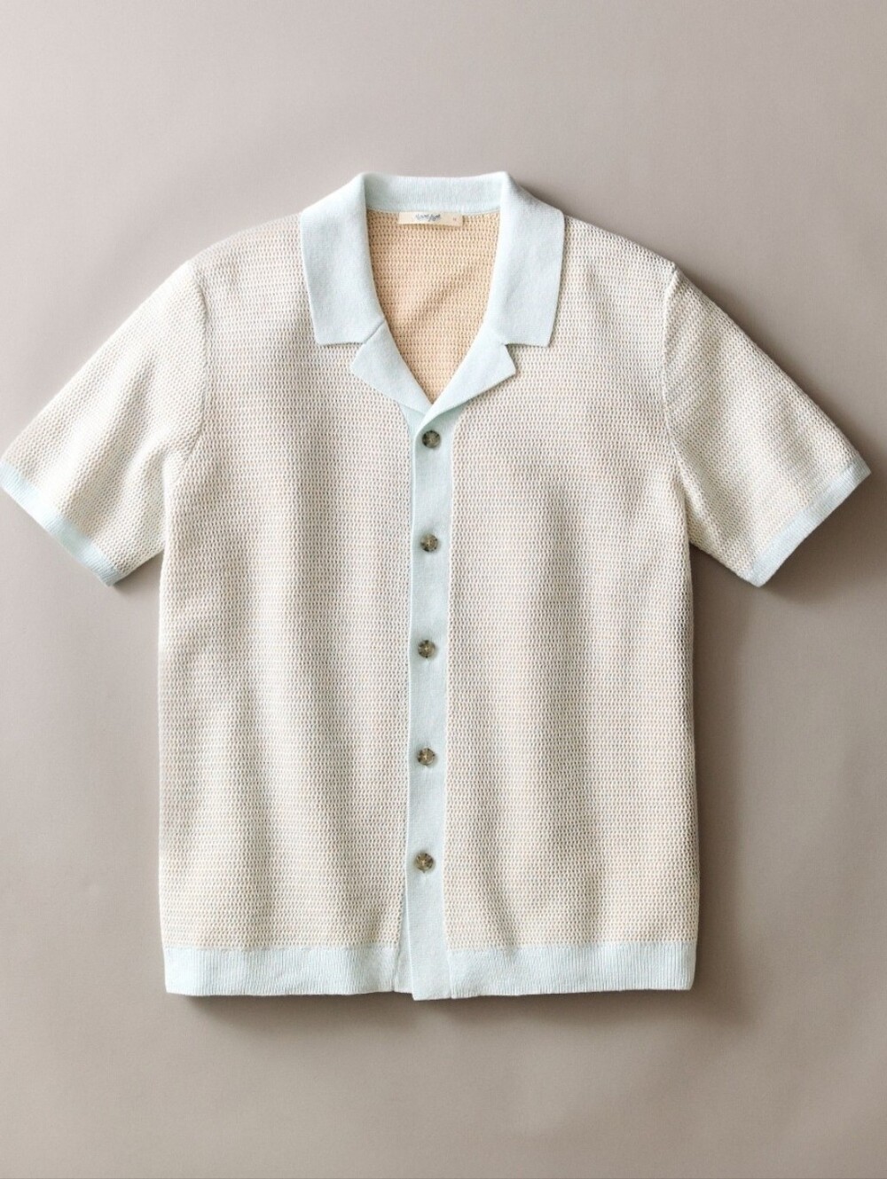 Marine Layer Olivo Resort Button Down Sweater in Light Aqua